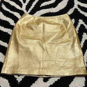 Gold leather skirt
